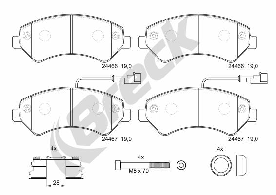 Set placute frana,frana disc 24467 00 703 10 BRECK